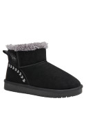 Pantuflas negras para mujer, estilo casual, material sintético, ideales para descansar.