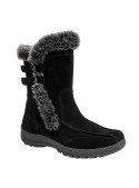 Bota de cuero negra mujer, diseño rústico refinado, cómoda y elegante.