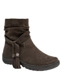 Calzado casual de cuero café para mujer, taco de bloque de 4.5 cm, comodidad en cada paso.