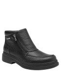 Botín de cuero negro para hombre, diseño moderno, perfecto con jeans o pantalones de vestir.