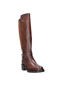 Bota de caña alta marrón para mujer, estilo casual, adecuada para ocasiones informales y salidas urbanas.