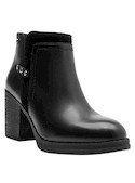 Vista general del botín negro Pollini, perfecto para combinar con vestidos o pantalones ajustados.