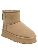 Botín casual de mujer en color camel, ideal para un look relajado y cómodo en cualquier ocasión.