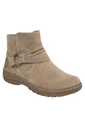 Botín de cuero taupe para mujer, diseñado para ofrecer confort y estilo en cada paso.