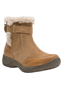 Tira decorativa del botín camel que añade un toque distintivo al estilo casual.