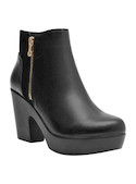 botines de cuero negro para mujer, diseño elegante, combinables con jeans o vestidos, estilo moderno
