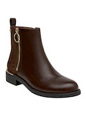 Botas sintéticas café para mujer, diseño moderno y sofisticado, recomendado para ocasiones casuales.