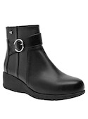 calzado negro de cuña para mujer, material sintético, ideal para un look casual