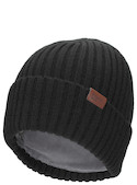 Gorro unisex de color negro, material acrílico, estilo funcional para escapadas a la naturaleza.