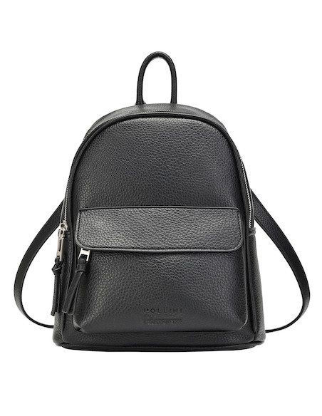 Mochila de mujer Pollini en negro, diseño sofisticado de 22 cm x 29 cm, ideal para llevar lo esencial.