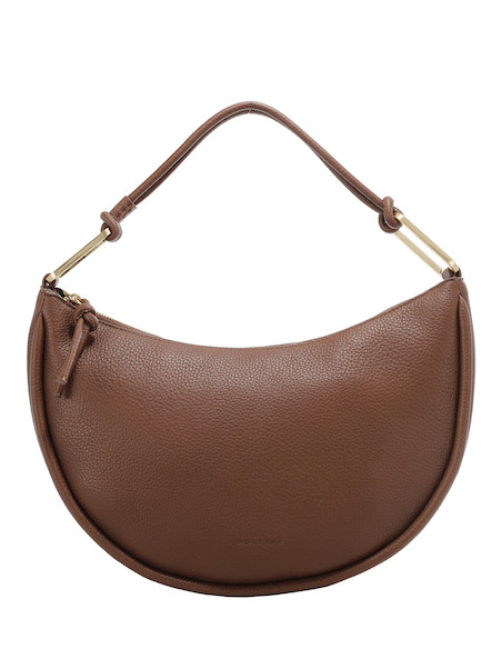 Cartera de mujer en color café, ideal para universidad y salidas, con detalles sofisticados.