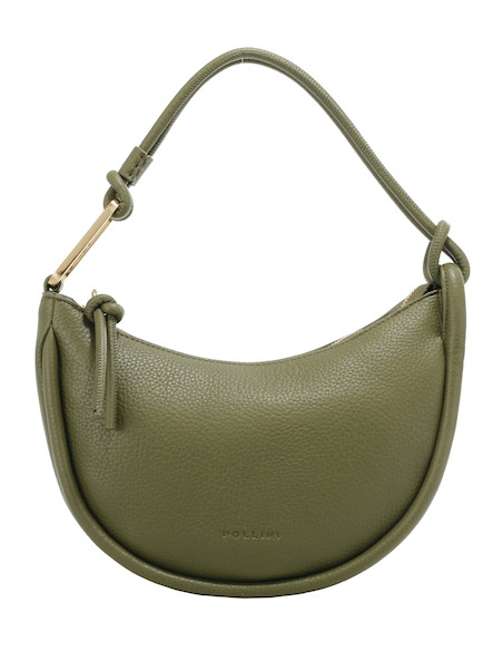 Cartera casual con dos bolsillos, uno de ellos con cierre, en elegante color oliva.