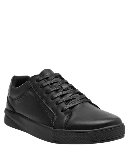 Zapatillas casuales negras de cuero, ideales para hombres que buscan frescura y transpirabilidad en su calzado.