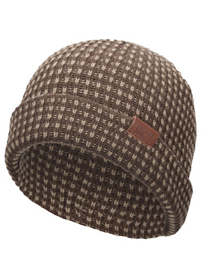Gorro café de Panamá Jack, diseño clásico con logotipo de cuero, ideal para el día a día.
