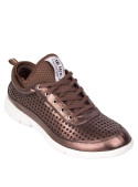 zapatilla de cuero bronce para mujer, anatómica y ligera