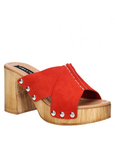 Sandalia Mujer B182 Pollini rojo
