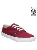 acabado textil burdeo de zapatilla unisex con suela sostenible