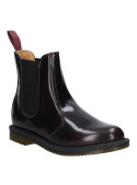 Elegante botín Chelsea guinda para mujer, cuero, diseño limpio y exclusivo.