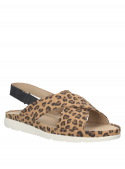 Calzado femenino animal print, textil, ideal para días cálidos, estilo fresco y versátil.