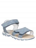 Calzado azul para niña, ideal para días cálidos, con correas y cierre de velcro, perfecto para paseos.