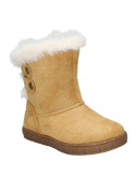 Bota camel textil de niña con caña de 14 cm, ideal para el invierno.