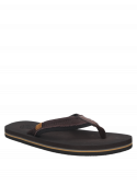 Sandalia de cuero marrón para hombre, diseño casual, adecuada para la playa o parque.