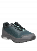 zapatilla azul de mujer estilo outdoor con taco plano de 5 cm y punta redonda