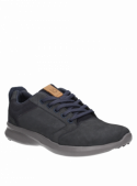 zapatilla azul de hombre, estilo informal, perfecta para un look diario relajado.